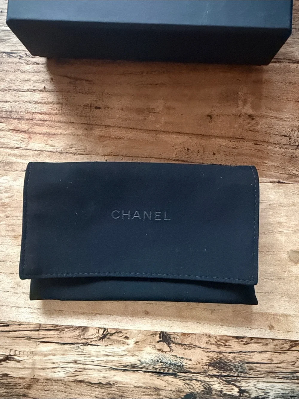 CHANEL Quilted Beige Leather Wallet with Gold CC Hardware